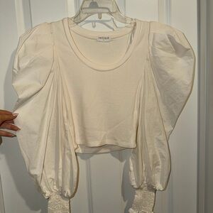 Vestique Ivory Puff Sleeve Blouse
